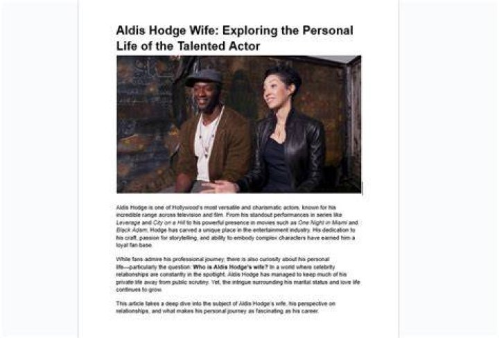 Is Aldis Hodge Married? Unpacking the Personal Life of a Talented Actor