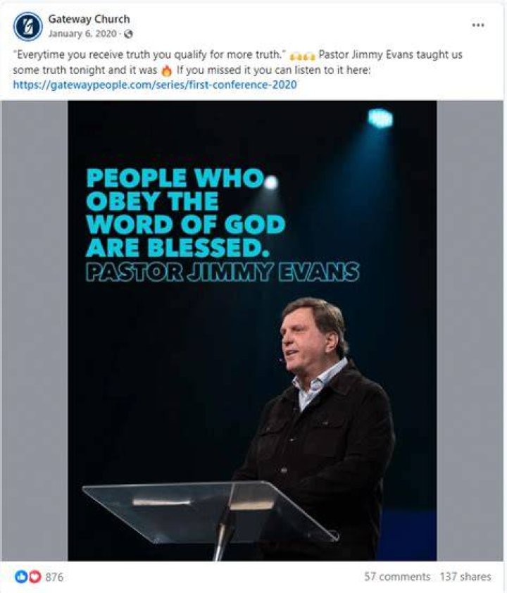 Jimmy Evans Leaves Gateway Church