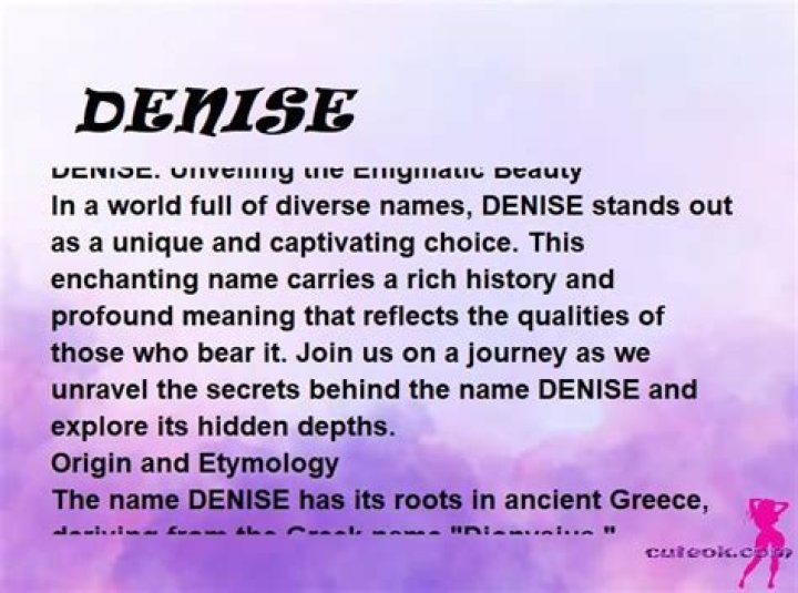 The Enduring Charm of the Name Denise: What It Means for Someone Like Denise Masino