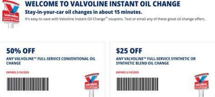 Valvoline 50 Off Oil Change